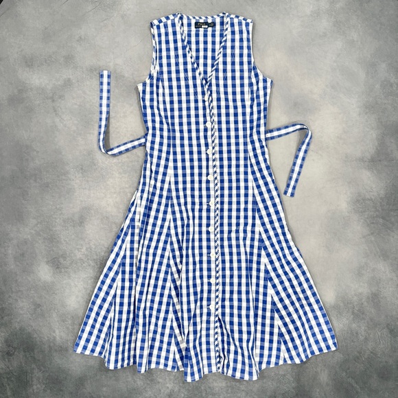 Polo Ralph Lauren Plaid Meg Dress • size 6 • blue and white gingham - Picture 6 of 15